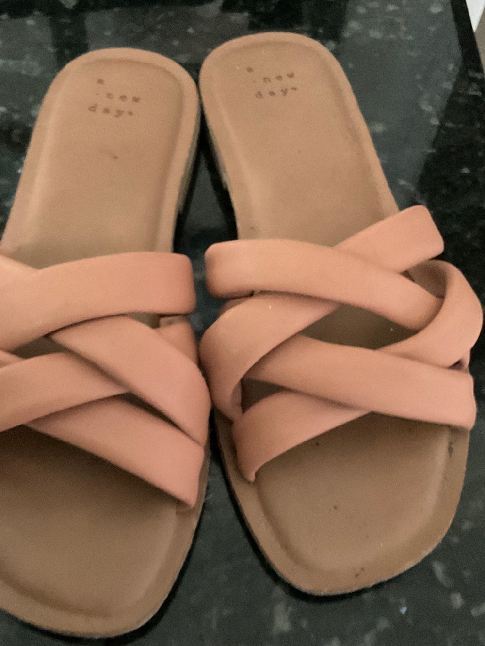 a new day Blush Braided Slide Sandals